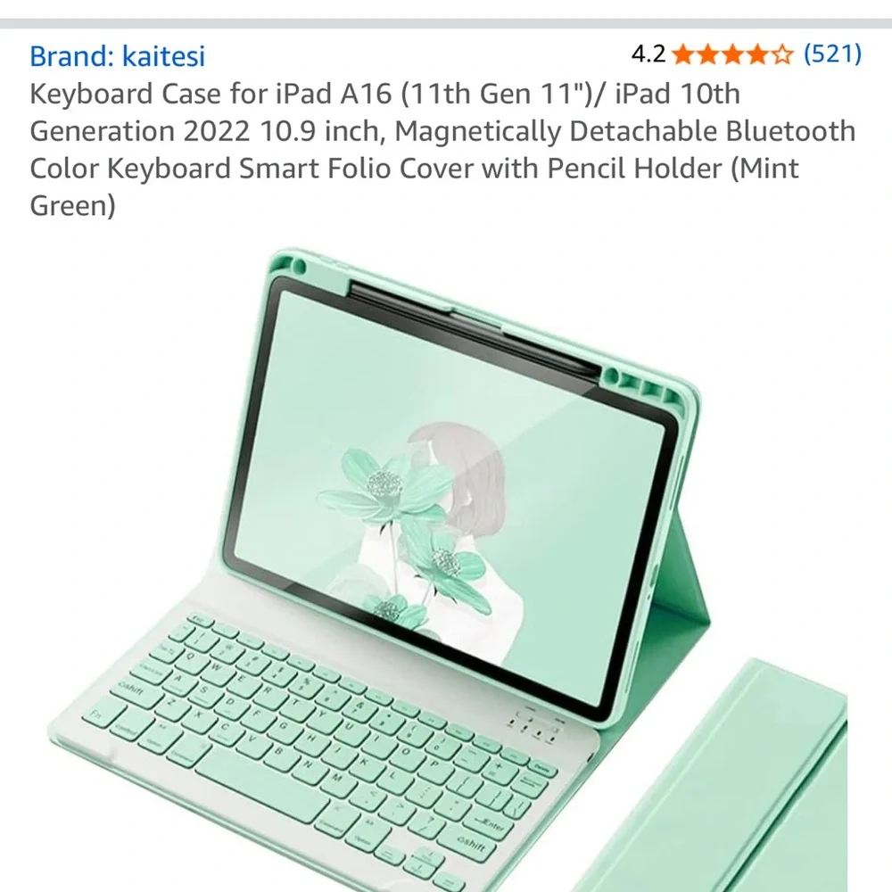 Kaitesi Mint Green iPad Keyboard Case